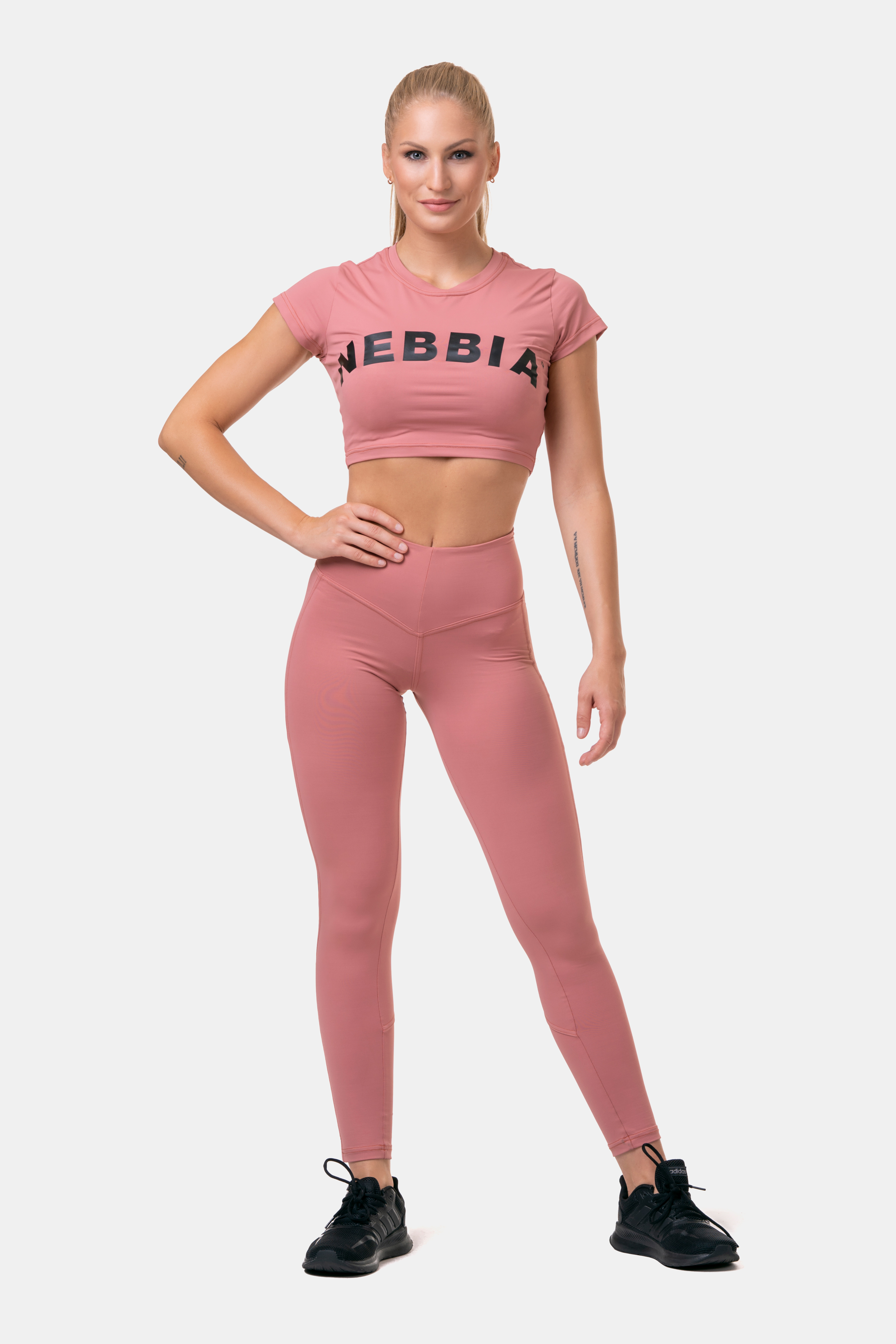 High Waist Mesh Tights, old rose - 8