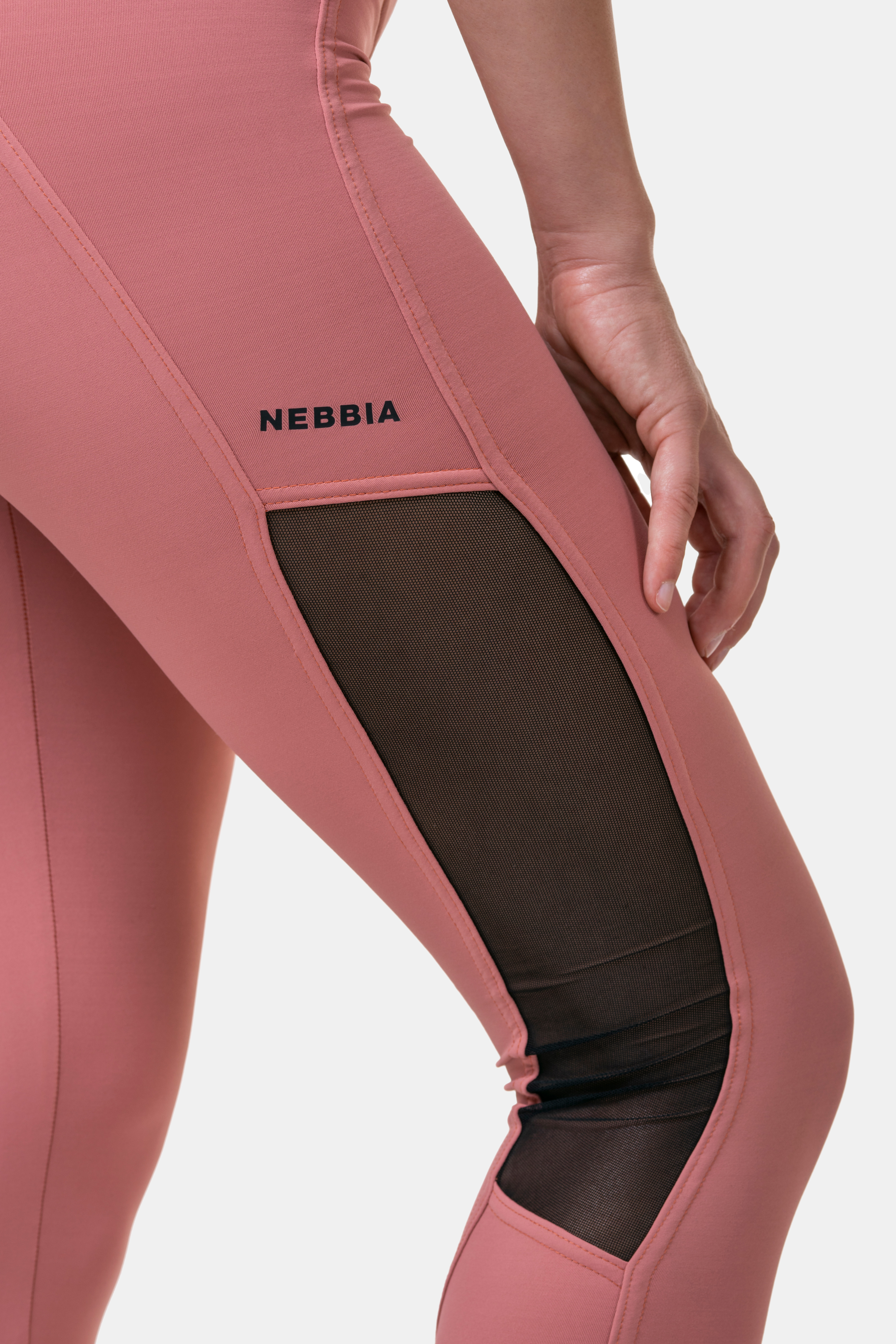 High Waist Mesh Tights, old rose - 3