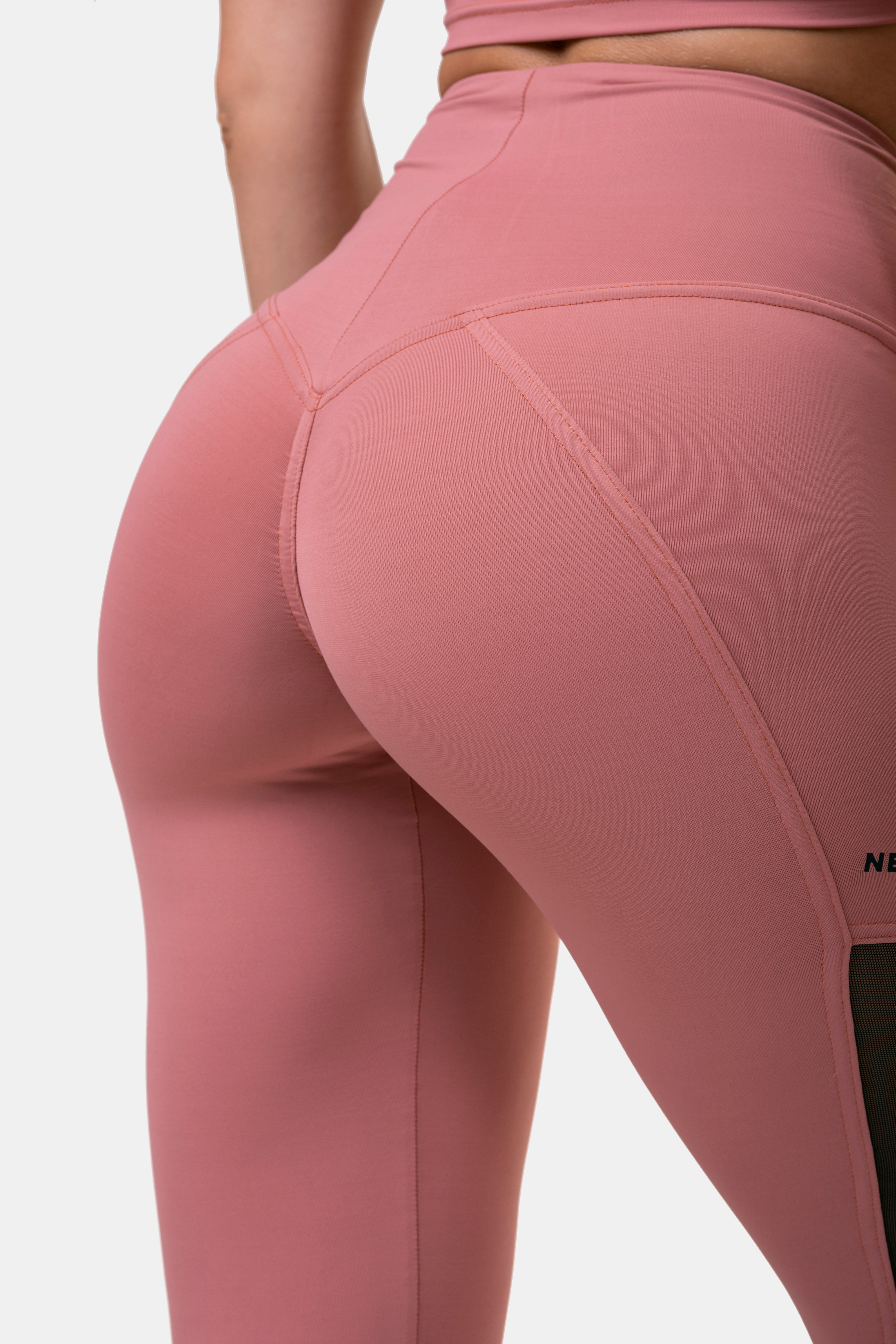 High Waist Mesh Tights, old rose - 4