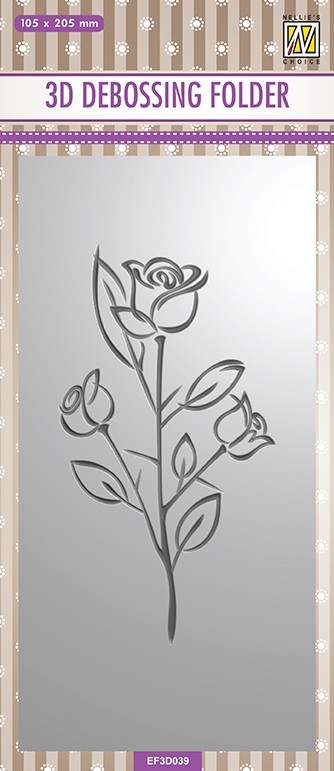 3D Debossing folders slimline "rose"