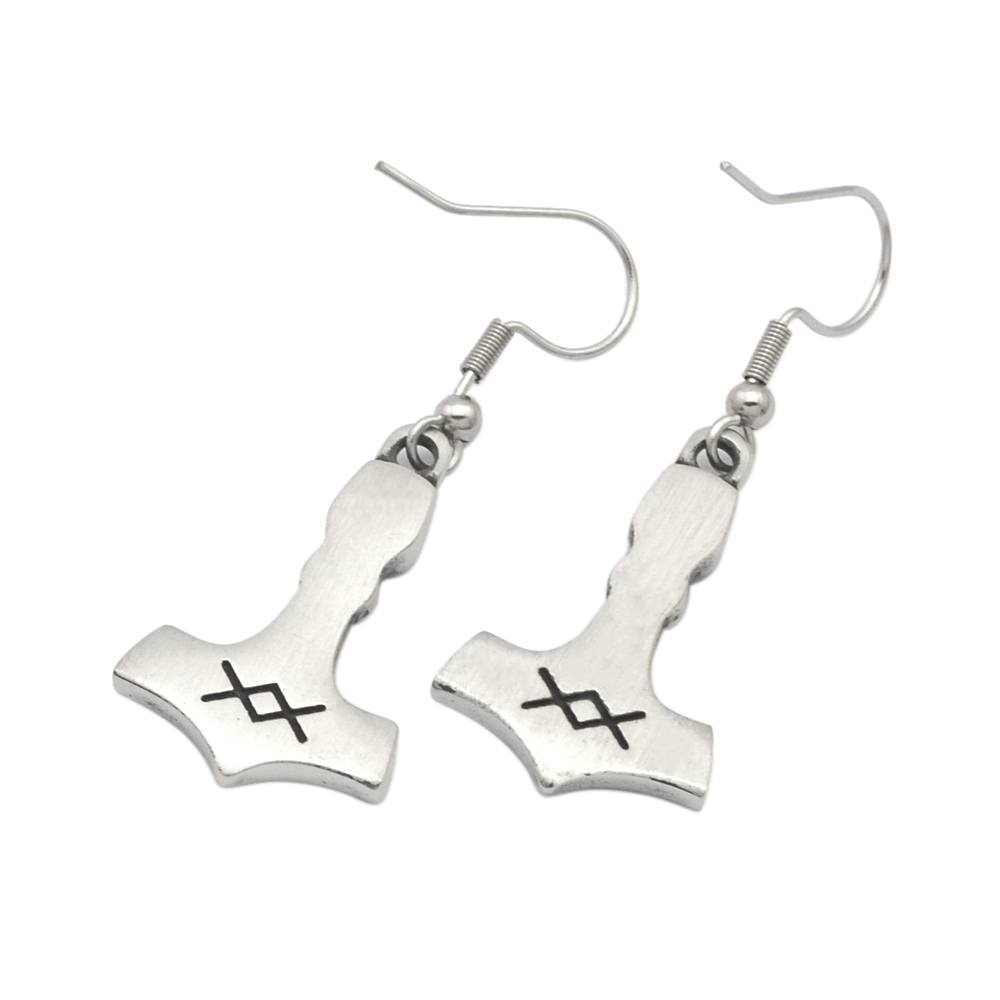 Earrings Viking Thor's Hammer (27x19x3 mm) - 2