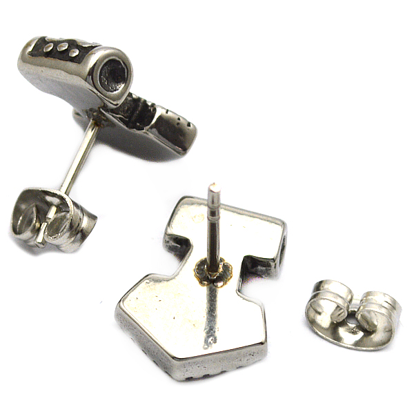 Ohrringe Wikinger Thor's Hammer Runen (14x11x4 mm) - 3