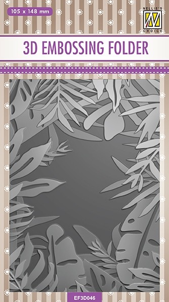 3D Embossing folders "frame of tropical leaves"