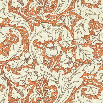 TAPET BACHELORS BUTTON, Burnt Orange/Sky