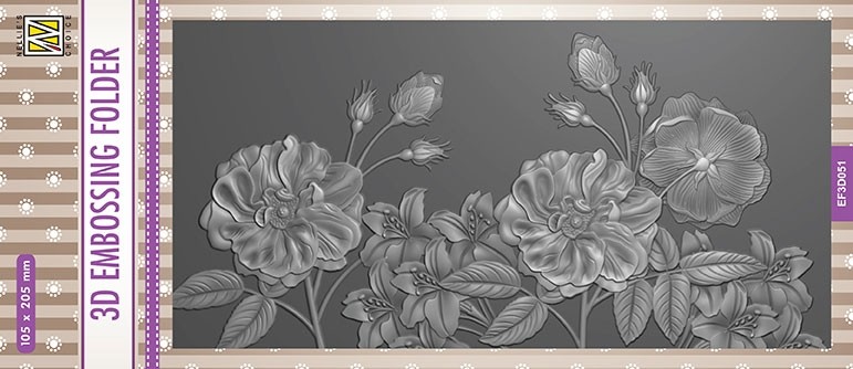 3D Embossing folders slimline "wild roses" 