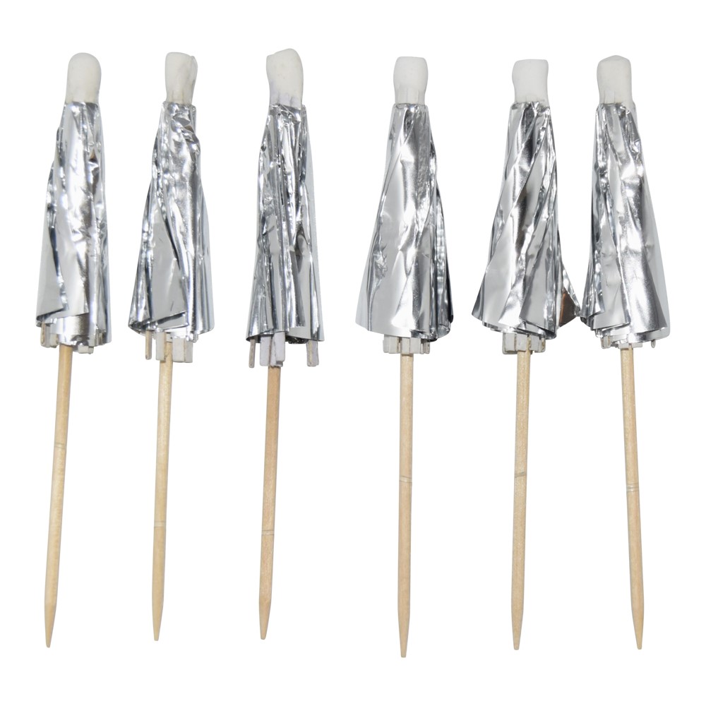 Cocktailsticks Umbrella Picks silver 10-pack - 2