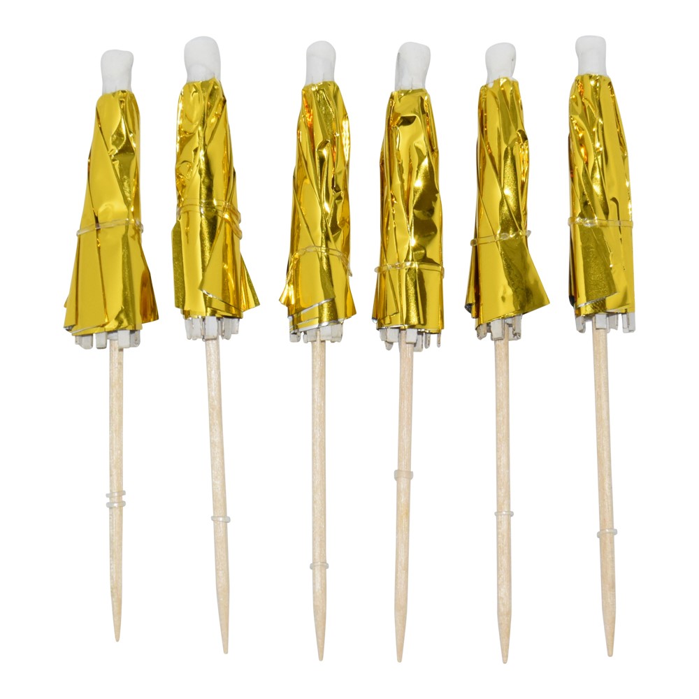 Cocktailtikku Steenvarjo, Umbrella picks kulta 10-pack - 2