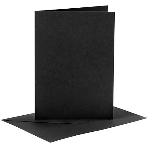Kort och kuvert Svart 6 set