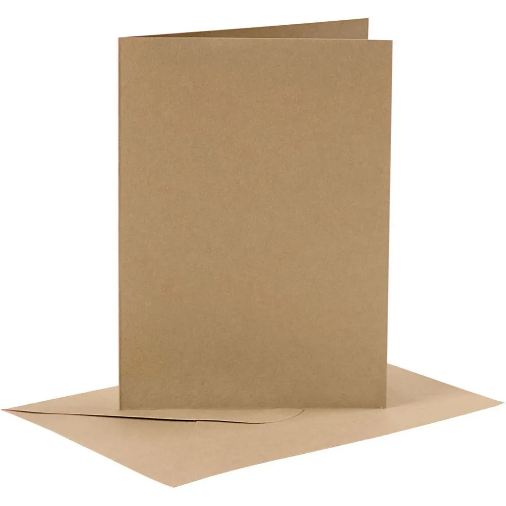 Kort och kuvert  Kraft 6 set