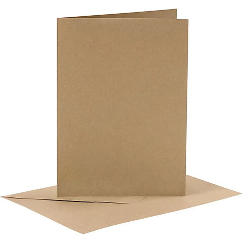 Kort och kuvert  Kraft 6 set