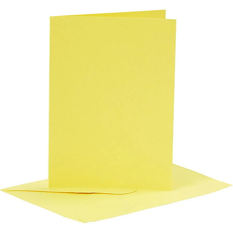 Kort och kuvert  Gul 6 set
