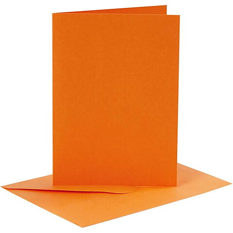 Kort och kuvert  Orange  6 set 