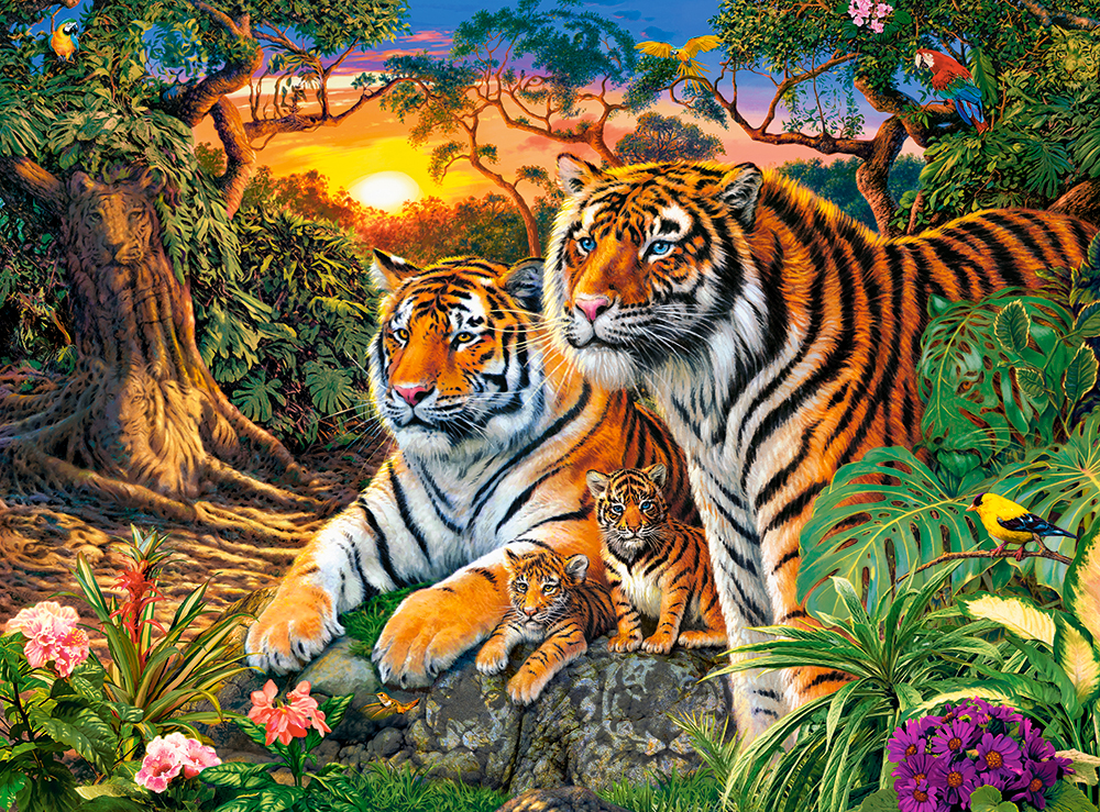 Tiger Family, puslespil med 2000 brikker (C-200825)