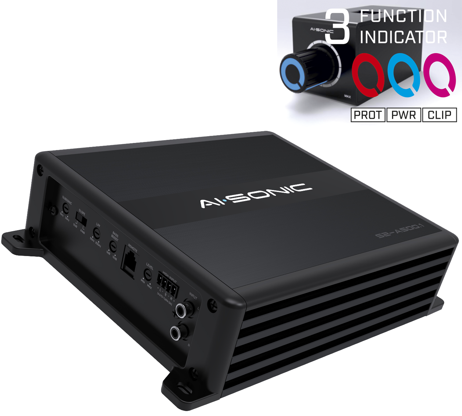 Ground Zero GZIB 2.30BR+AI-SONIC S2-A500.1 With S2-BASS KNOB - 3