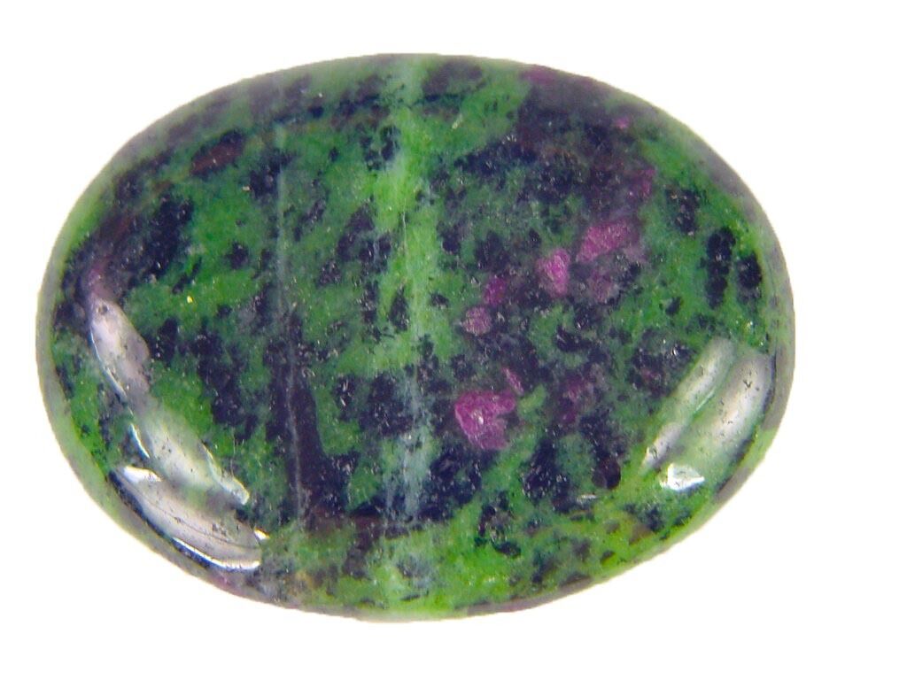 Palm Stone "No Worry Sten" - Zoisit med Rubin