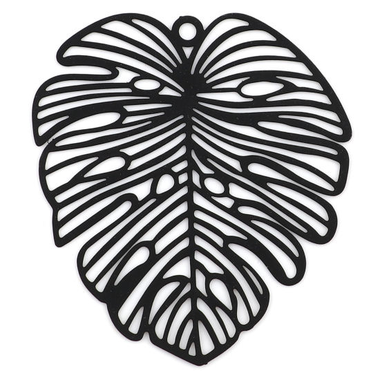 Charm Painted flower Monstera, Black