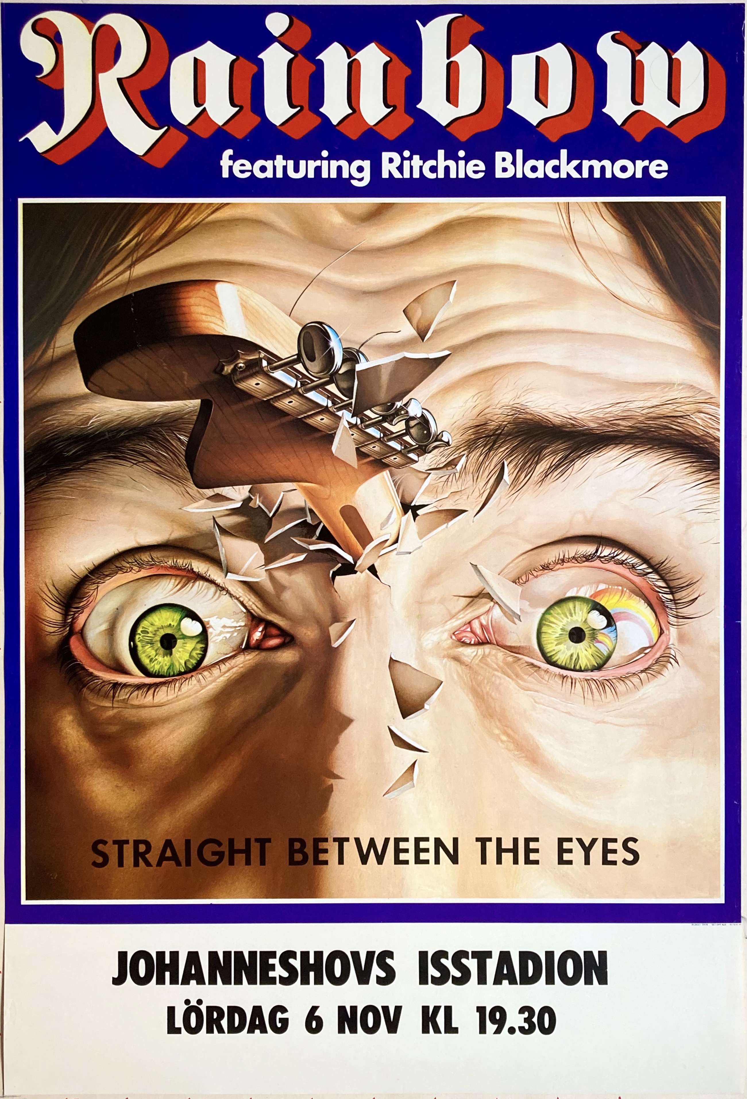 RAINBOW - Stockholm 6 Nov Concert poster (1982) 