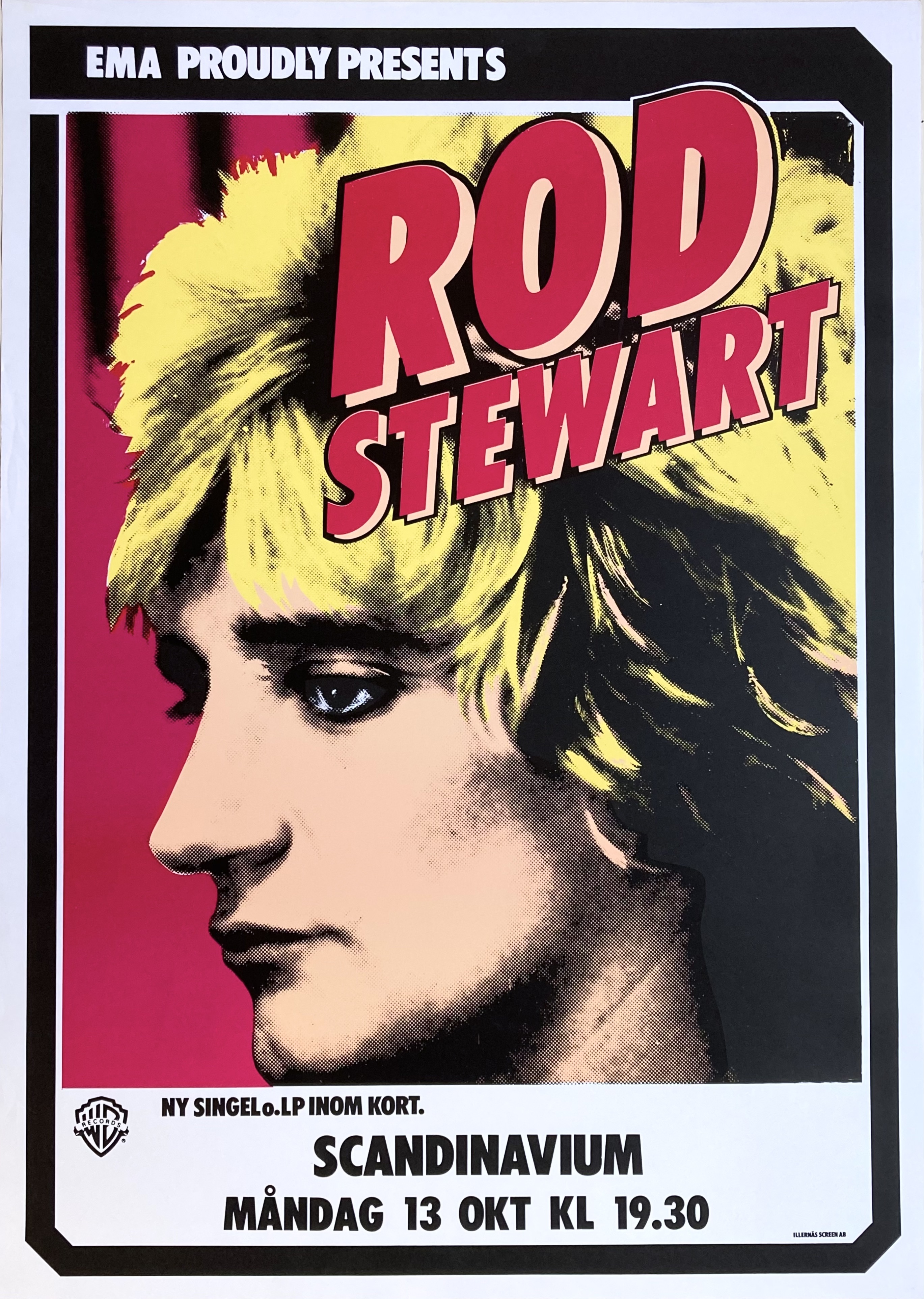 ROD STEWART - Göteborg 13 Okt Konsertaffisch (1980) 