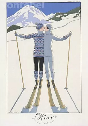 Lovers in the Snow (1925), Postcard