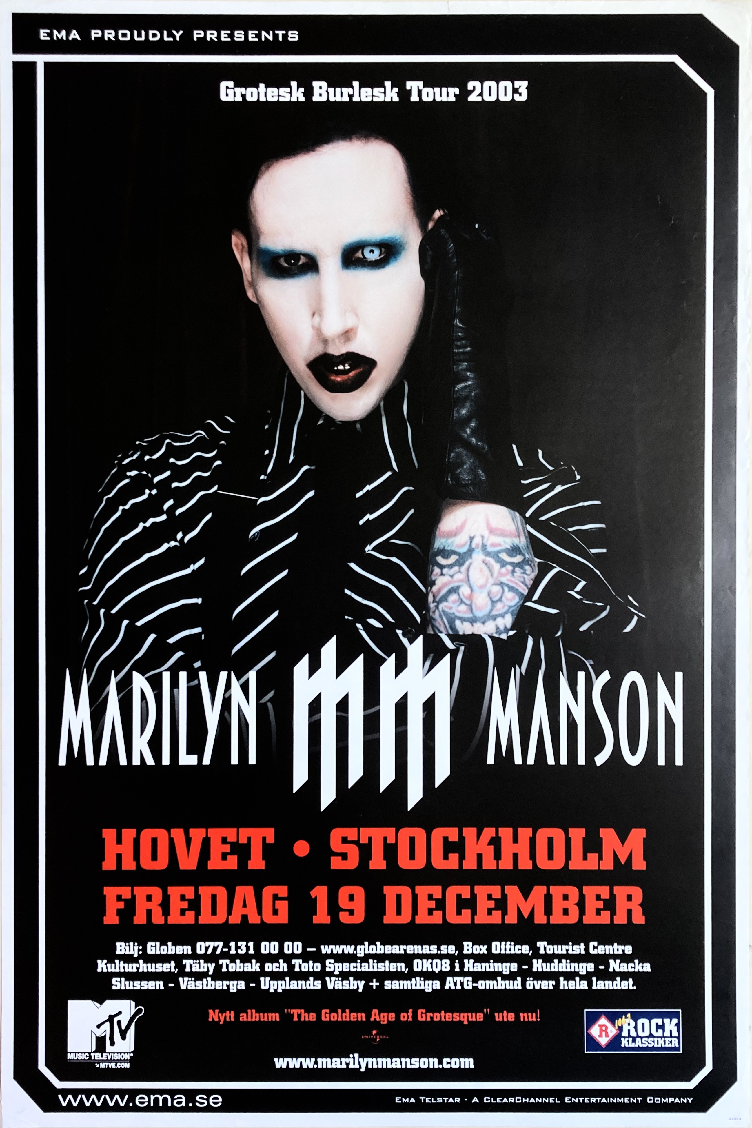 Nostalgipalatset - MARILYN MANSON - Stockholm 19 Dec Concert