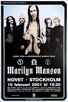 MARILYN MANSON - Stockholm 19 Feb Konsertaffisch (2001) 