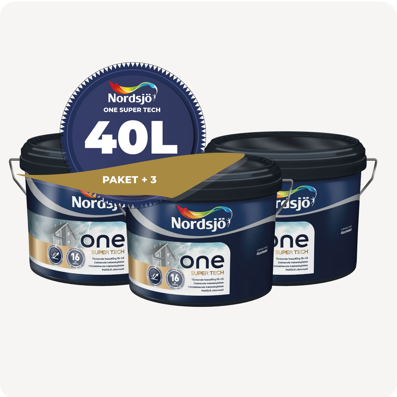 PAKET! FASADFÄRG NORDSJÖ ONE SUPER TECH, 40 L - 5