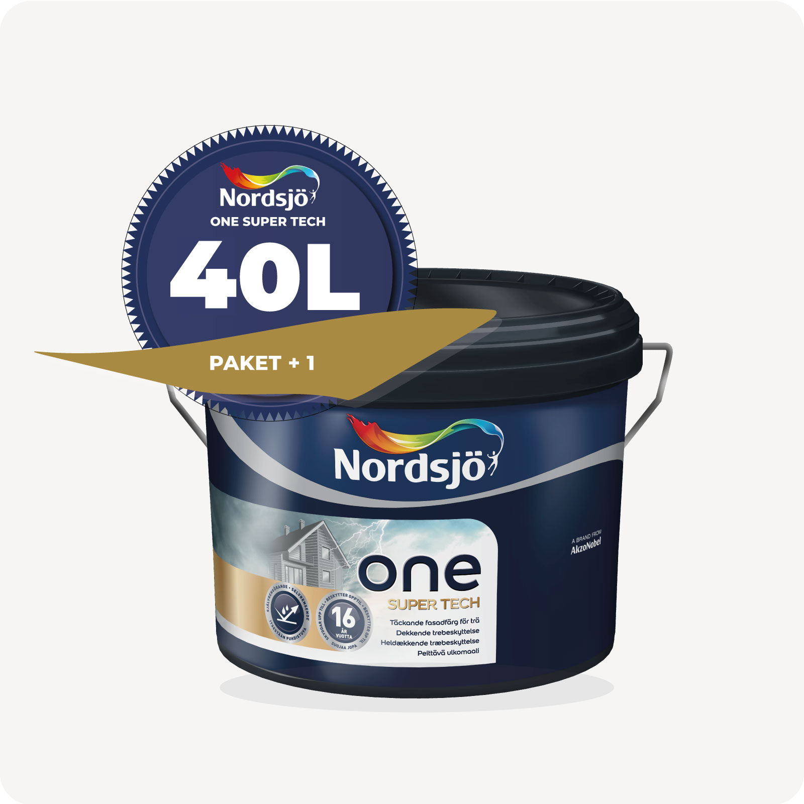 PAKET! FASADFÄRG NORDSJÖ ONE SUPER TECH, 40 L - 3