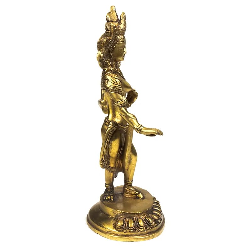 Grön Tara staty i mässing  -Dancing  23cm - 3