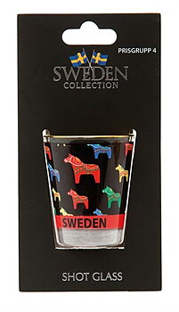 Sverige Souvenir Shotglas med Dalahäst