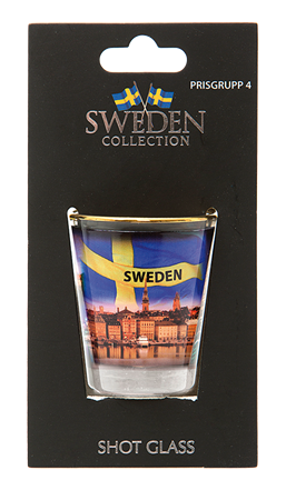 Sverige Souvenir Shotglas med City Motiv