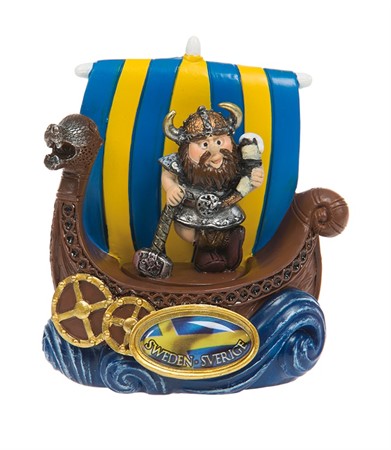 Sverige Souvenir Vikingaskepp med Viking med Horn