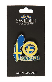 Sverige Souvenir Spinner Magnet, Flagga