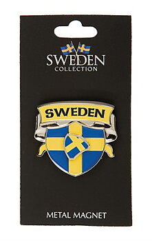 Sverige Souvenir Spinner Magnet, Sköld