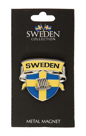 Sverige Souvenir Spinner Magnet, Sköld med Vikingabåt