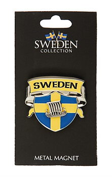 Sverige Souvenir Spinner Magnet, Sköld med Vikingabåt