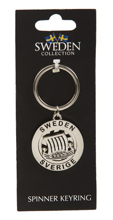 Sverige Souvenir Spinner Nyckelring, Vikingaskepp