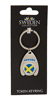 Sverige Souvenir Token Nyckelring