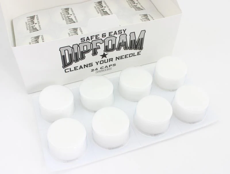 Dip Foam Cap Tattoo Needle Cleaning foam 24 pcs/box  - 2