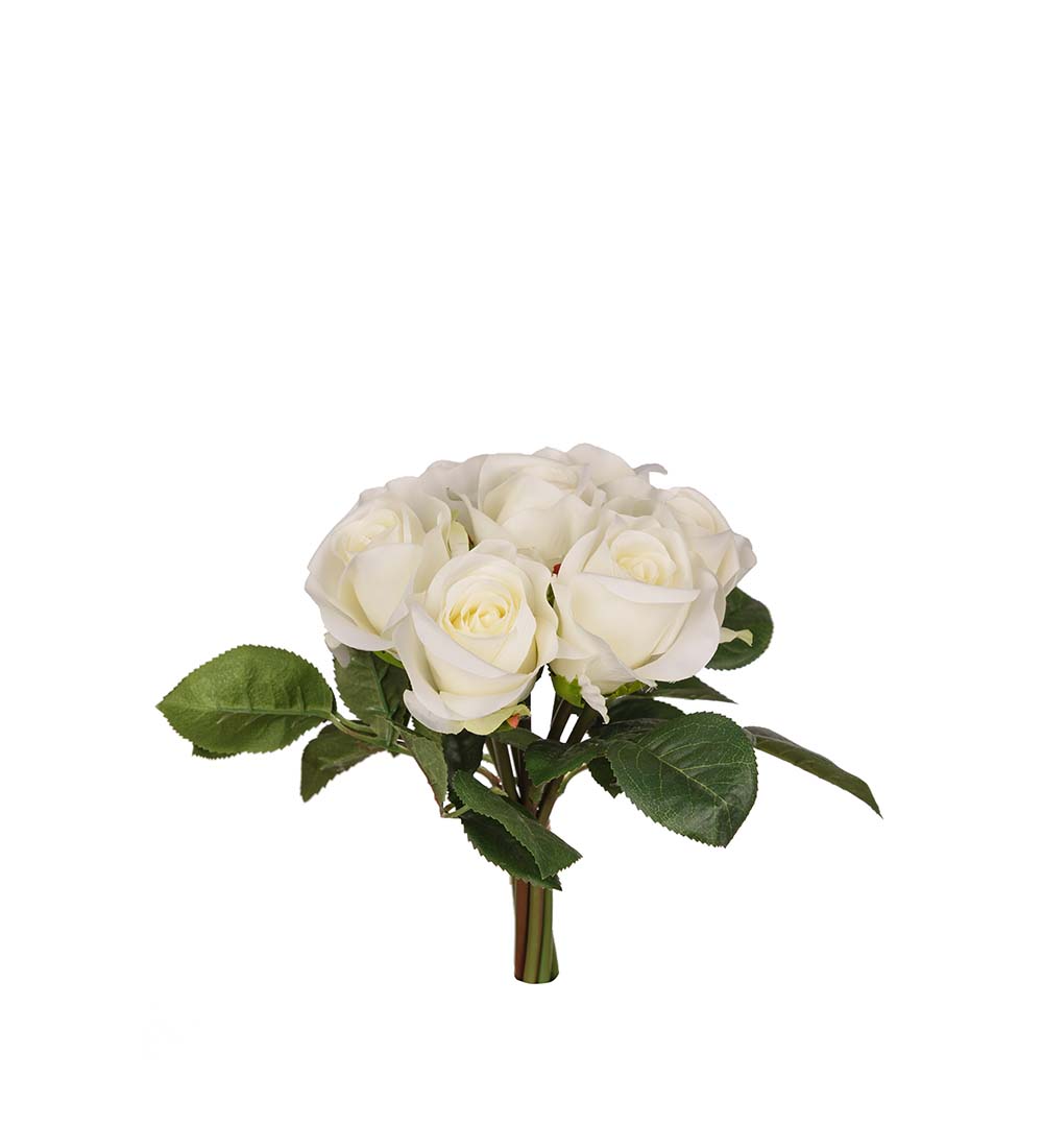 Rosbukett / Vit / H:22cm