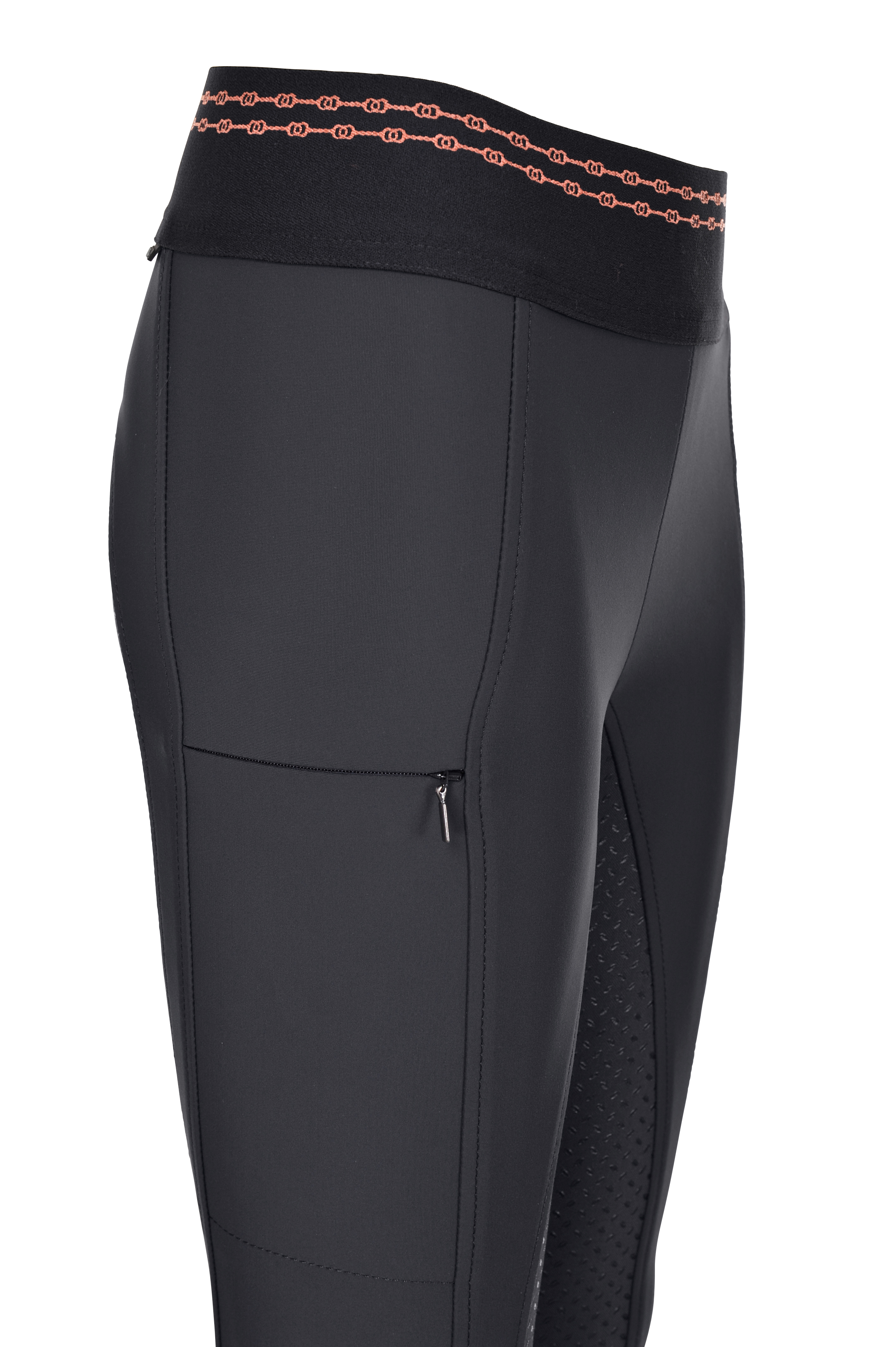 Ridtights PIKEUR Ida brocade brown närbild