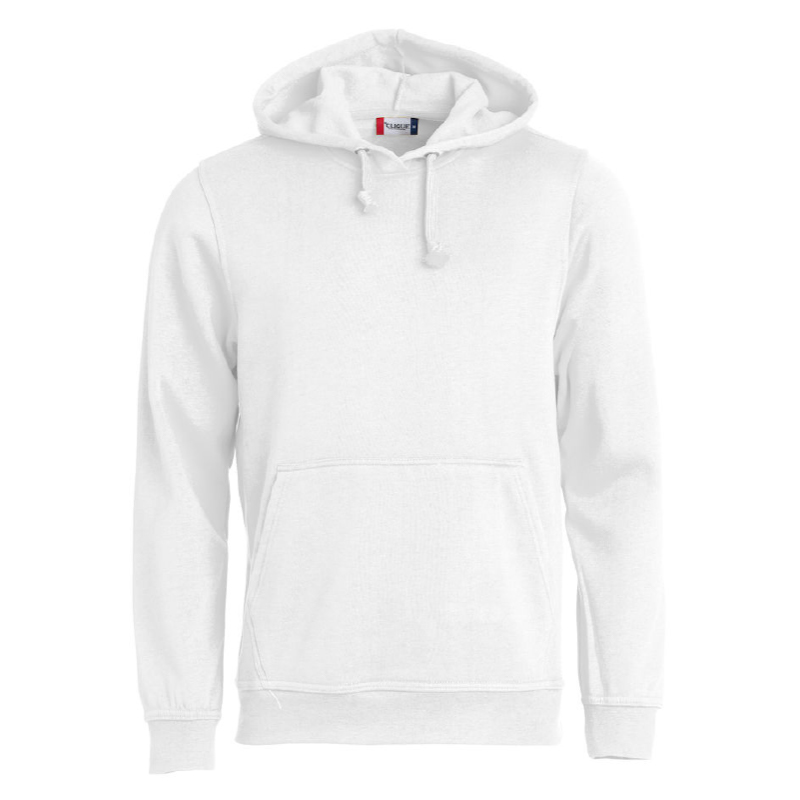 Comfortable white hoodie wiht hood and smart details