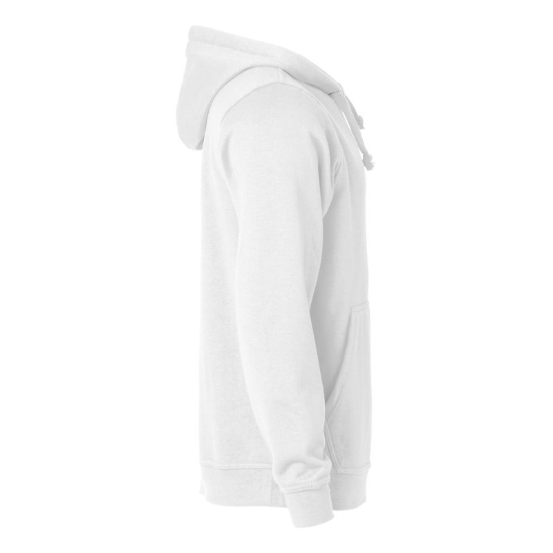 Comfortable white hoodie wiht hood and smart details