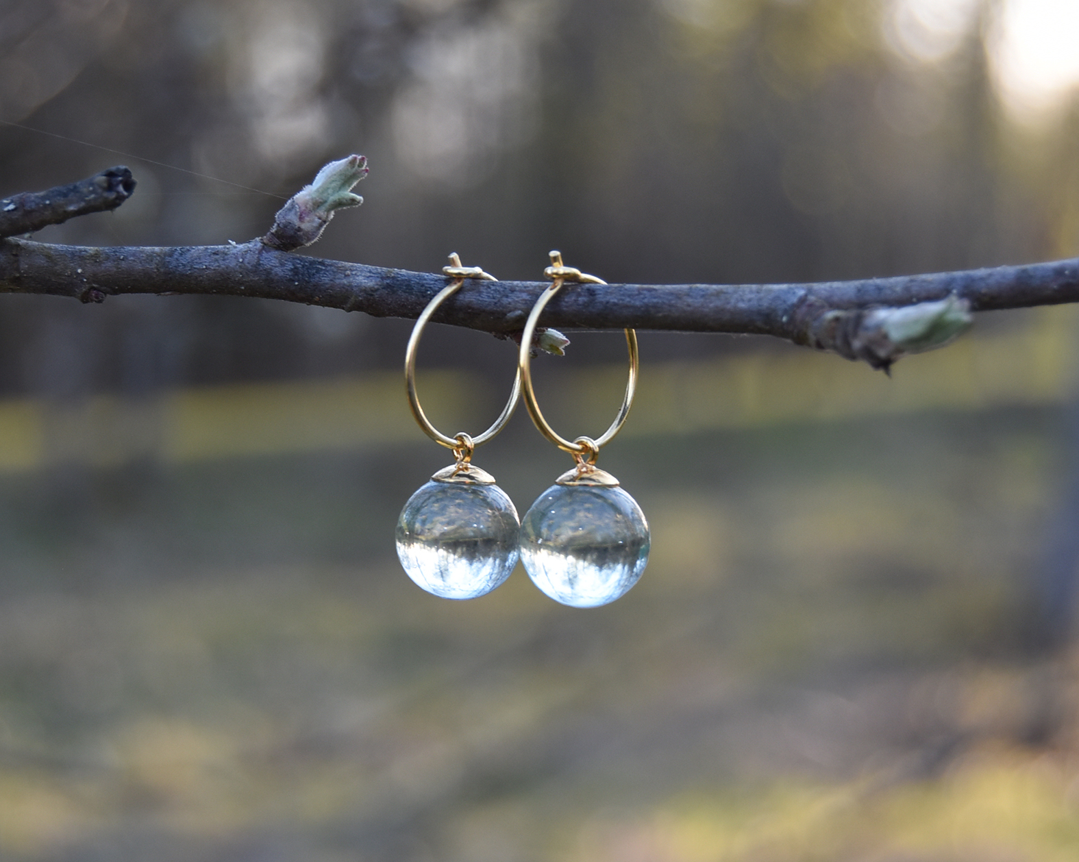 Clear glass drop on sale earrings