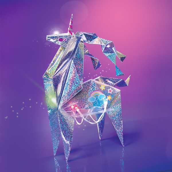 Holographic Light Up Origami Unicorn, Enhörningspyssel - Kalikå - 2