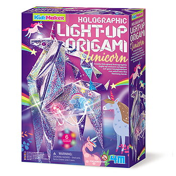 Holographic Light Up Origami Unicorn, Enhörningspyssel - Kalikå