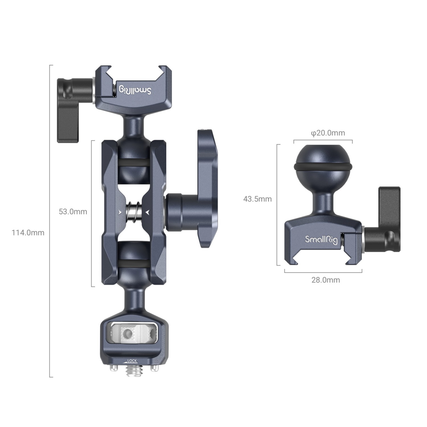 SMALLRIG MAGIC ARM WITH DUAL BALL HEADS (1/4”-20 SCREW AND NATO CLAMP) 3875 - 2