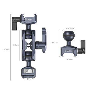SMALLRIG MAGIC ARM WITH DUAL BALL HEADS (1/4”-20 SCREW AND NATO CLAMP) 3875
