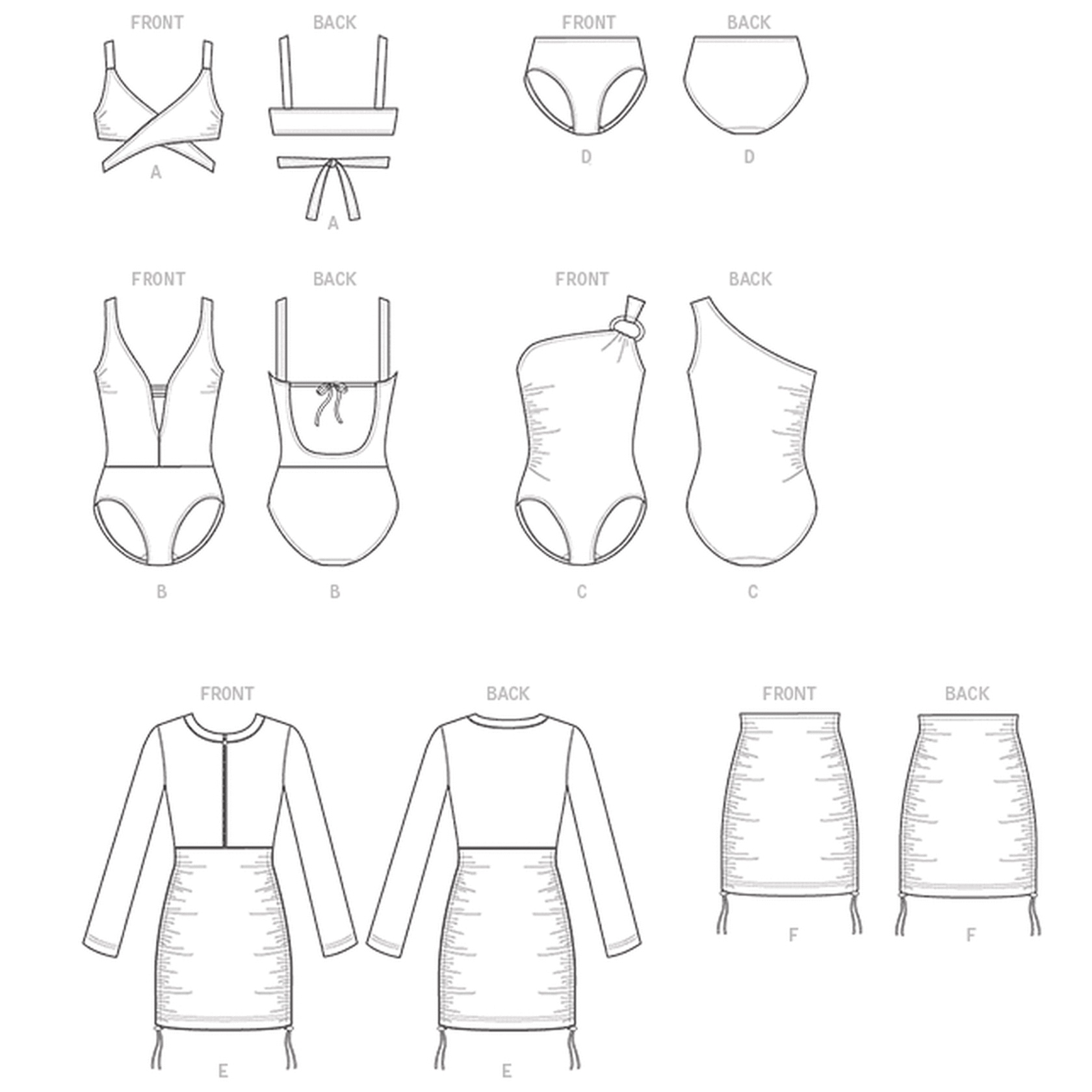 V9192 - Omlottbikini, baddräkter och cover-up