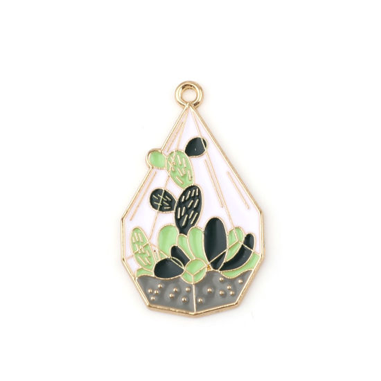 Berlock -  Enameld  plant in oval pot