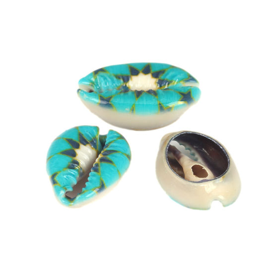 Charm  bead , snail conch, blue star